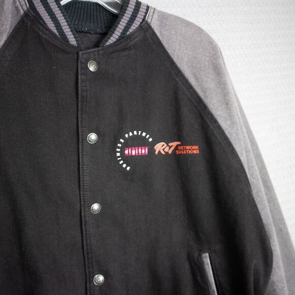 2000s Y2K International Denim Contrast Varsity Jacket - Picture 3 of 8